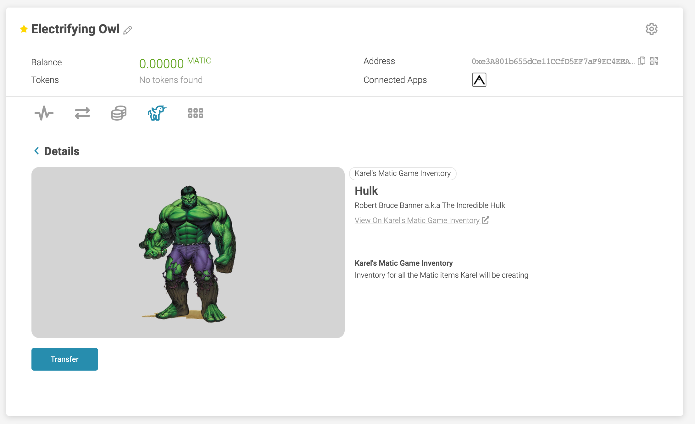 The Hulk ERC1155 NFT on Polygon